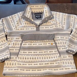 Carhartt Cream and Gray Patterned Women’s size XL Sweater